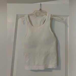 Lululemon cropped ebb to street tank white size 4